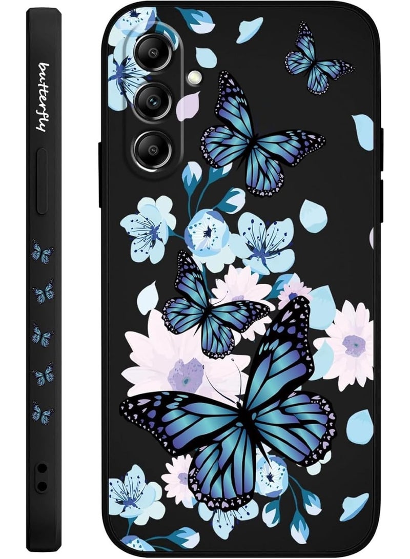 Fekra for Samsung Galaxy A53 5G Case Creative Design Flower Pattern Slim Soft Silicone Protective for Galaxy A53 5G Phone Cover - Aurora Butterfly Black - Image 1